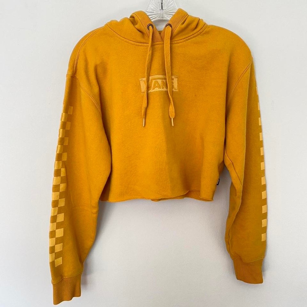Mustard yellow cropped vans hoodie